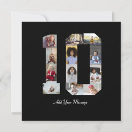 Nummer 10 FotoCollage Karte