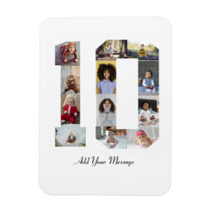 Nummer 10 FotoCollage Magnet