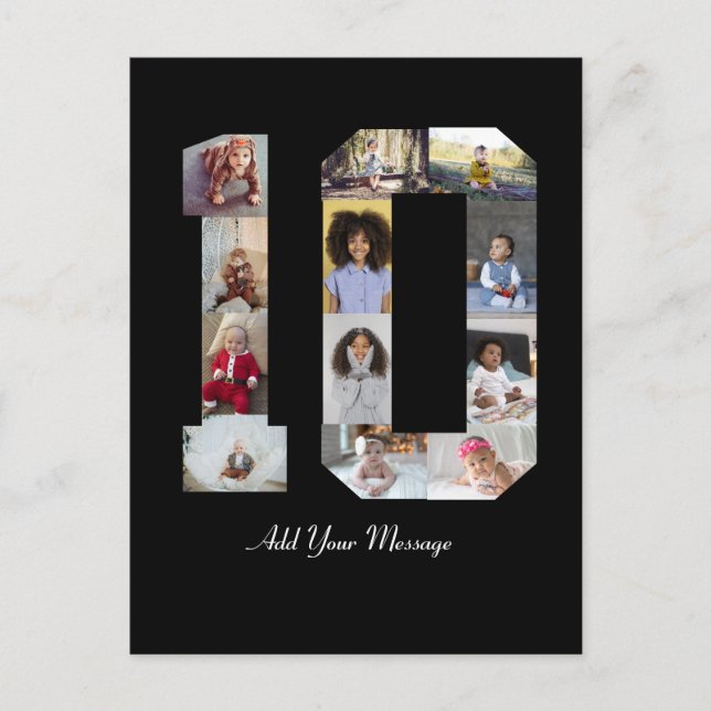 Nummer 10 FotoCollage Postkarte (Vorderseite)