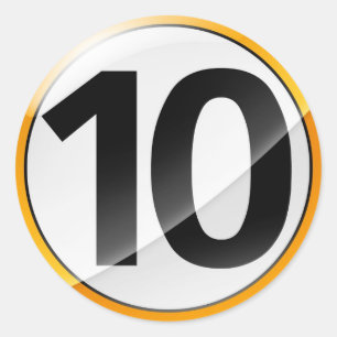 Nummer 10 Goldkleber Runder Aufkleber