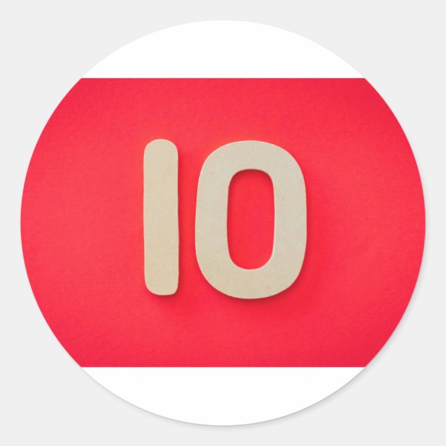 NUMMER 10 RUNDER AUFKLEBER (Vorderseite)