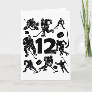 Nummer 12 Jahre Eishockey 12. Geburtstag (1)  Karte