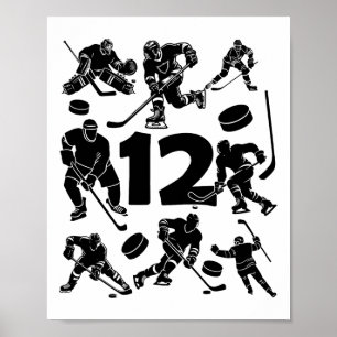 Nummer 12 Jahre Eishockey 12. Geburtstag (1) Poster