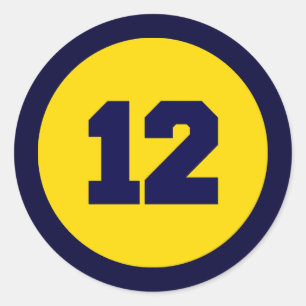 Nummer 12 Kreis Runder Aufkleber
