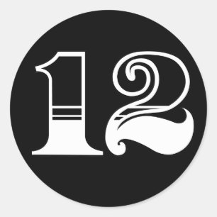 Nummer 12 runder aufkleber