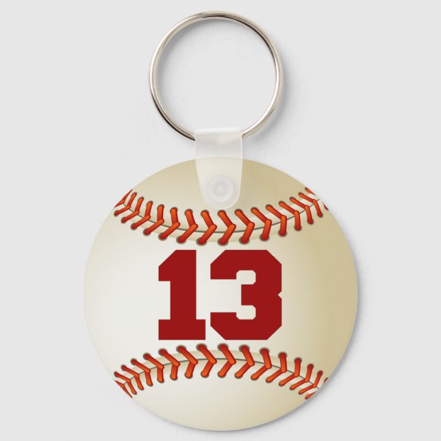 Nummer 13 Baseball Schlüsselanhänger (Vorderseite)