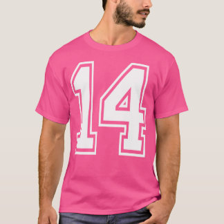 Nummer 14 gezählt Uniform Sports Jersey Team 14. T-Shirt