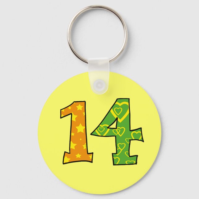 Nummer 14 schlüsselanhänger (Vorderseite)