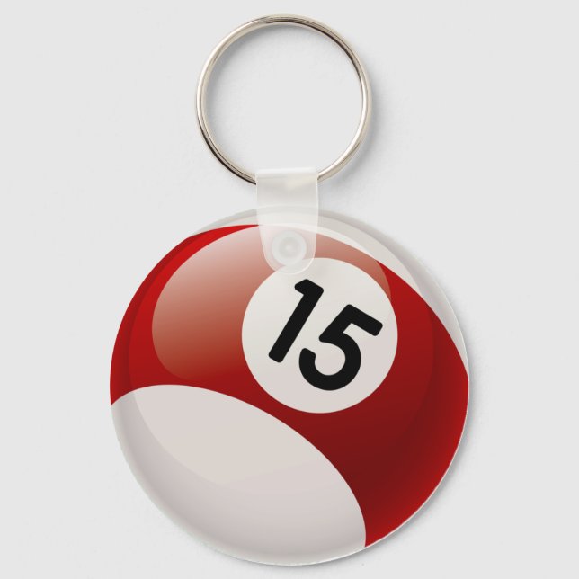 NUMMER 15 BILLARDS BALL SCHLÜSSELANHÄNGER (Vorderseite)