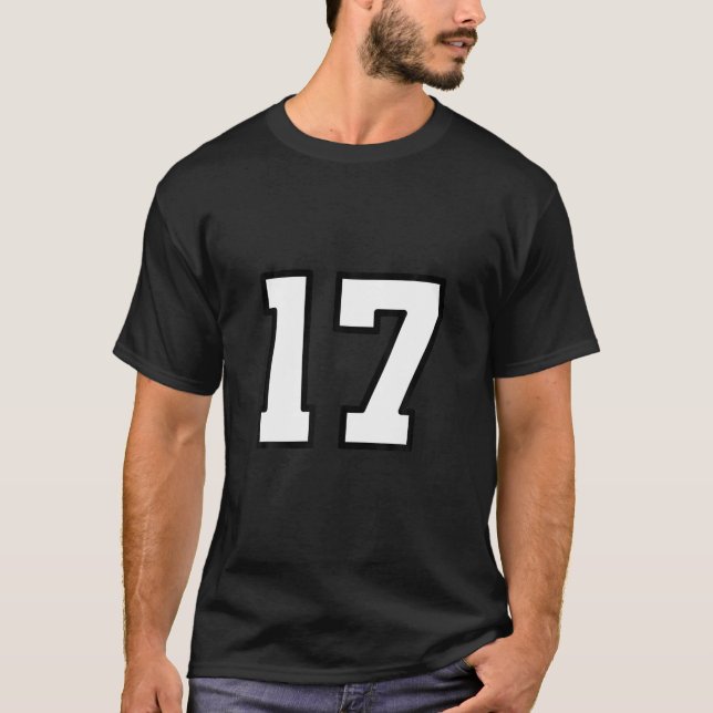 Nummer 17 Varsity Sports Style T Shirt (Vorderseite)
