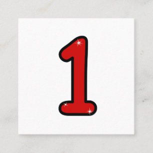 Nummer 1, 1, 1 Jahr, Nummer 1, Nummer 1 Quadratische Visitenkarte