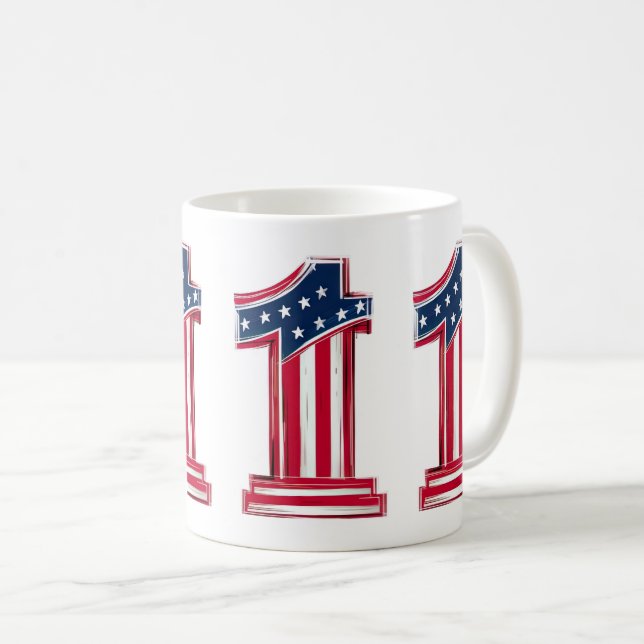 Nummer 1 Amerikaner Kaffeetasse (VorderseiteRechts)