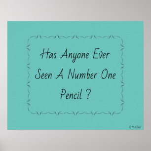 Nummer 1 Bleistift-Poster Poster