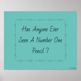 Nummer 1 Bleistift-Poster Poster