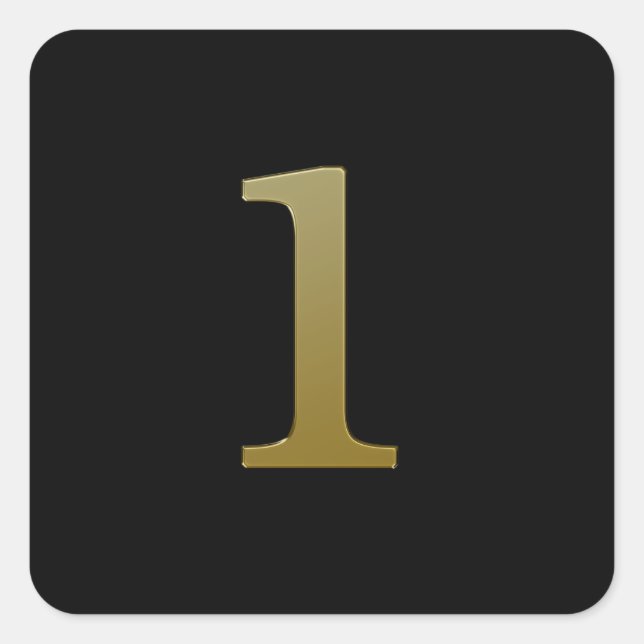 Nummer 1 Gold Quadratischer Aufkleber (Vorderseite)