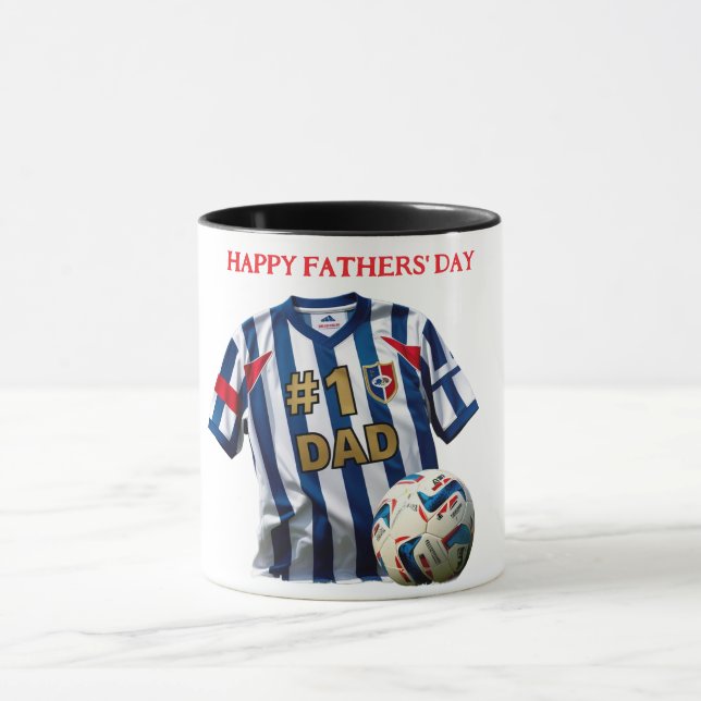 Nummer 1 im Fußball-Team Vathers Day Custom Tasse (Zentrum)