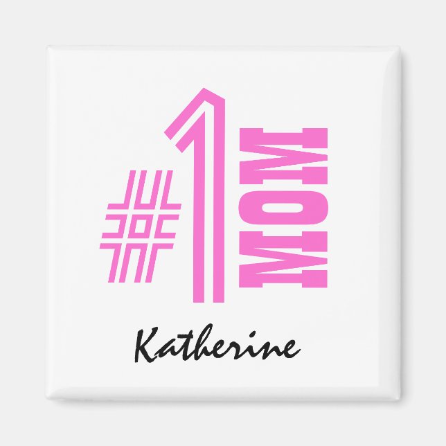 Nummer 1 Mama Beste Mama je Individuelle Name V8 Magnet (Vorne)