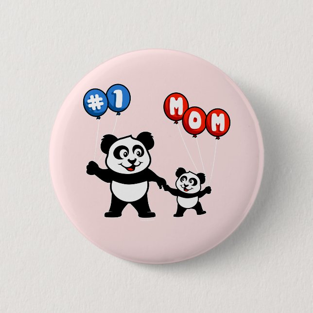 Nummer 1 Mama Panda Button (Vorderseite)