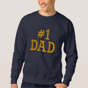 Nummer 1 Nummer 1 VATER Stickerei Besticktes Sweatshirt