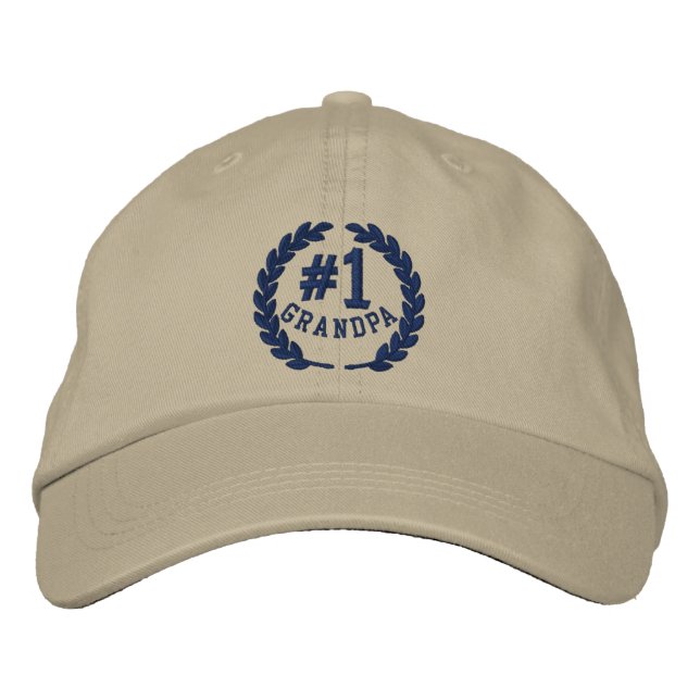 Nummer 1 Nummer Eins Opa Stickerei Bestickte Baseballkappe (Vorderseite)