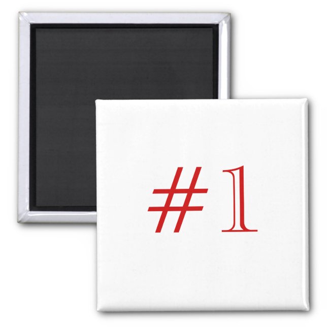 Nummer 1. Rot und Weiß. Custom Magnet (Vorne)