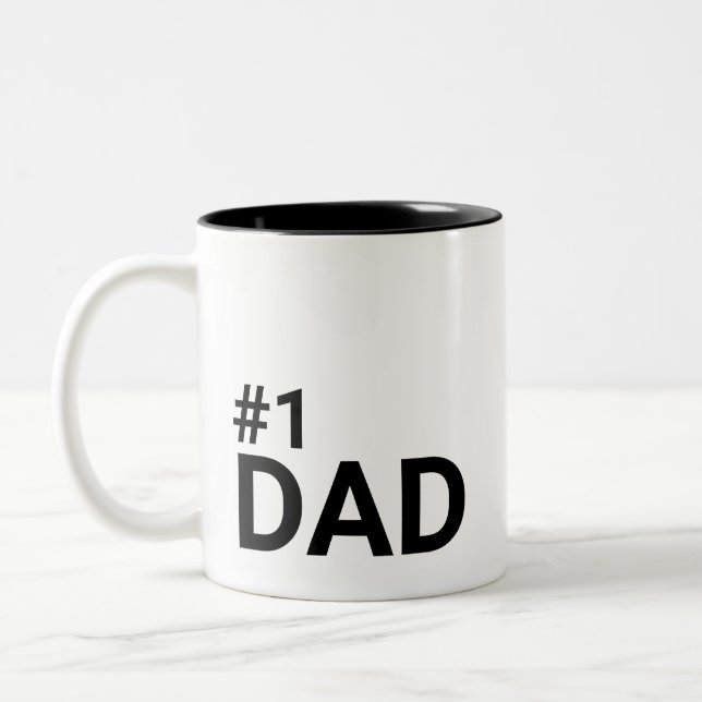 Nummer 1 Vater Einfaches Minimalistisch-modernes G Zweifarbige Tasse (Links)