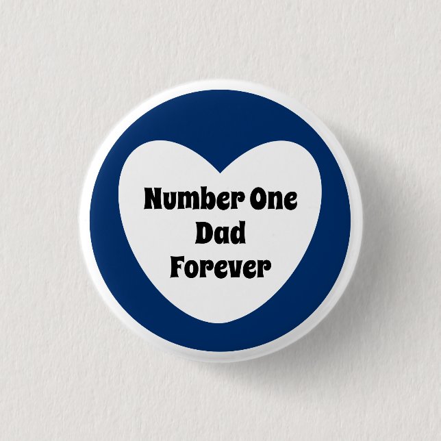 Nummer 1 Vater Niedliches blaues Herz Button (Vorderseite)
