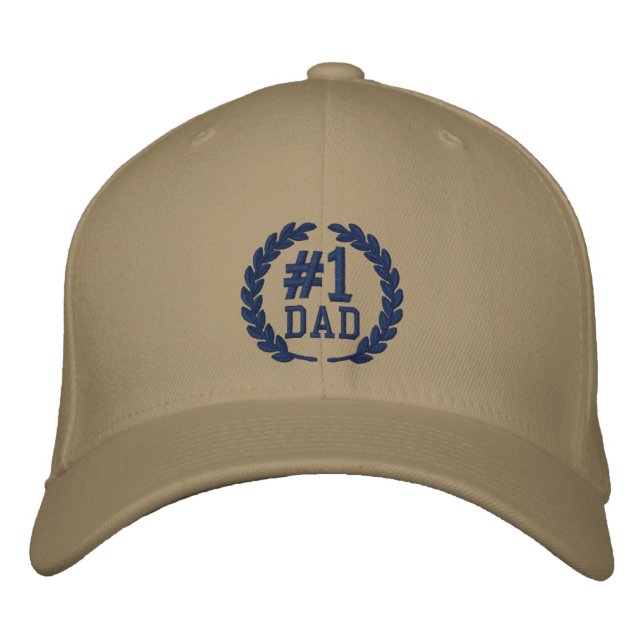Nummer 1 VATER Nummer 1 Stickerei Bestickte Baseballkappe (Vorderseite)