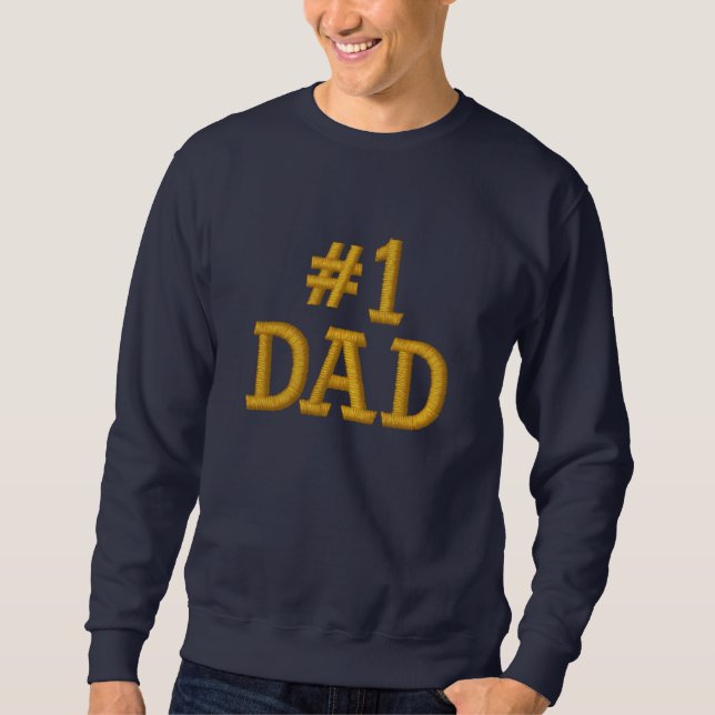 Nummer 1 VATER Stickerei Besticktes Sweatshirt (Vorderseite)