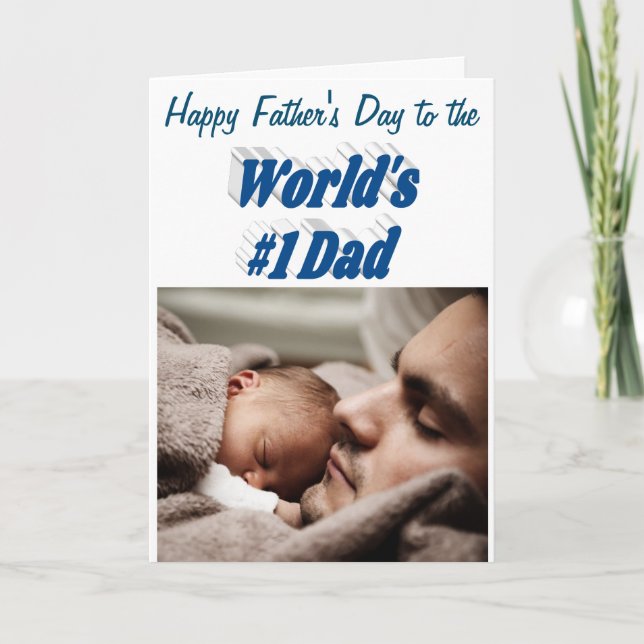 Nummer 1 Vater Vatertag Foto Karte (Vorderseite)