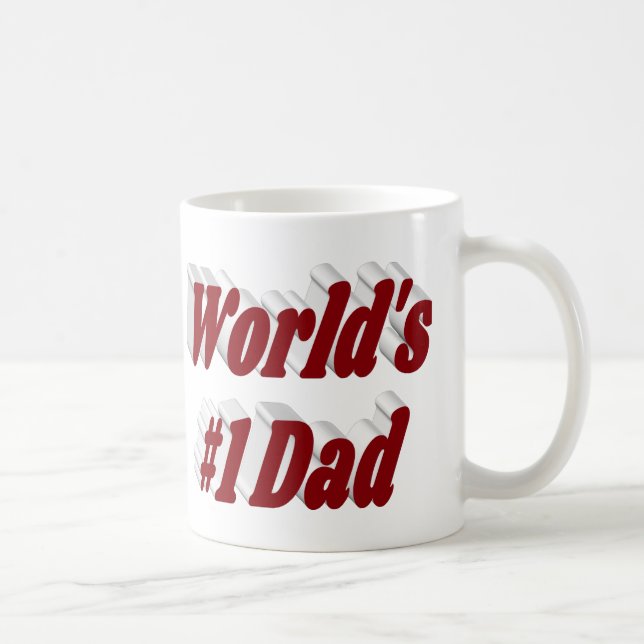 Nummer 1 Vater Vathers Day burgundy Halbtext Kaffeetasse (Rechts)