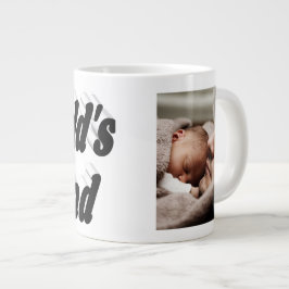 Nummer 1 Vater Vathers Day Foto Schwarzer Text Rie Jumbo-Tasse