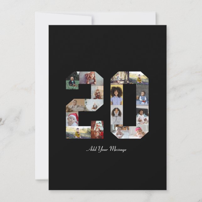 Nummer 20 FotoCollage Feiertagskarte (Vorderseite)