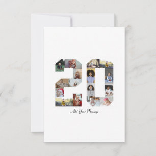Nummer 20 FotoCollage Karte