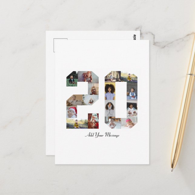 Nummer 20 FotoCollage Postkarte (Vorderseite/Rückseite Beispiel)