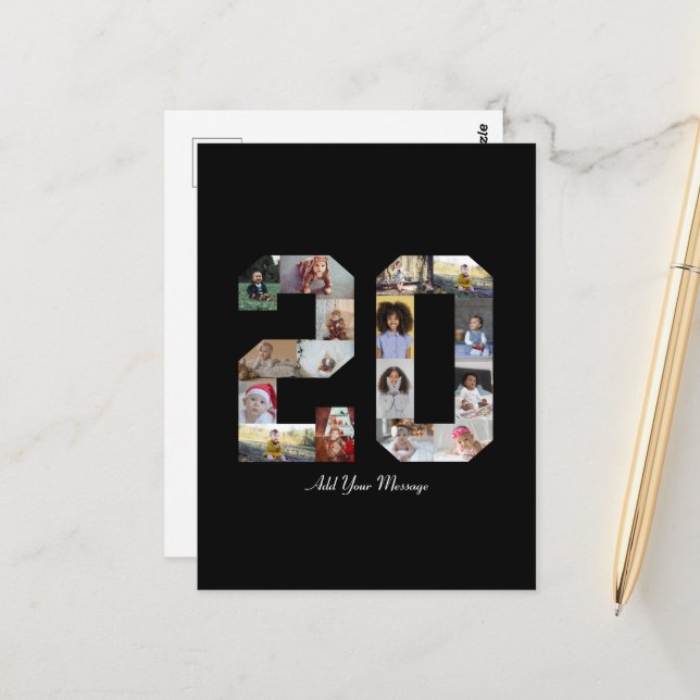 Nummer 20 FotoCollage Postkarte (Vorderseite/Rückseite Beispiel)