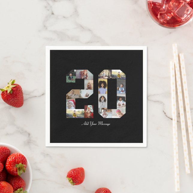 Nummer 20 FotoCollage Serviette (Beispiel)