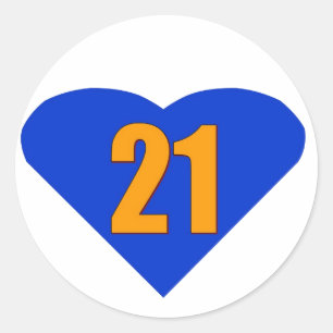 Nummer 21 runder aufkleber