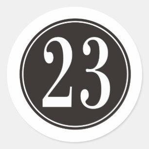 Nummer 23 - Schwarzer Kreis (vorne) Runder Aufkleber