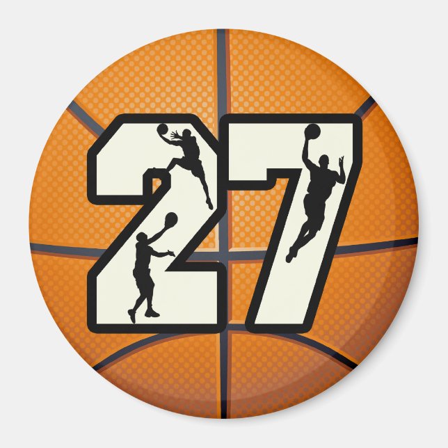 Nummer 27 Basketball Magnet (Vorne)