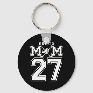 Nummer 27 Custom Proud Hockey-Mama Personalisiert Schlüsselanhänger