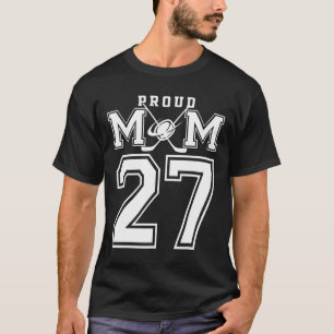 Nummer 27 Custom Proud Hockey-Mama Personalisiert T-Shirt