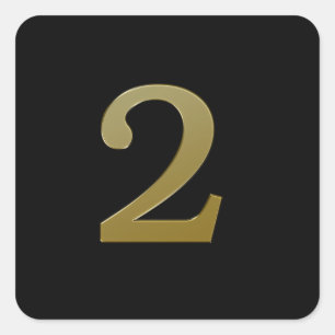 Nummer 2 Gold Quadratischer Aufkleber