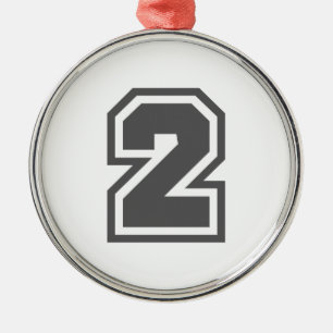 Nummer 2 silbernes ornament