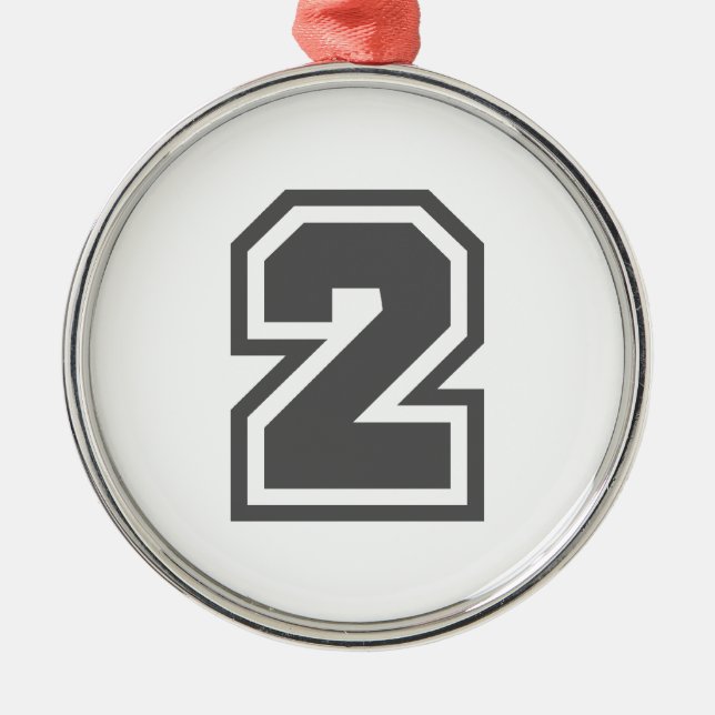 Nummer 2 silbernes ornament (Vorne)