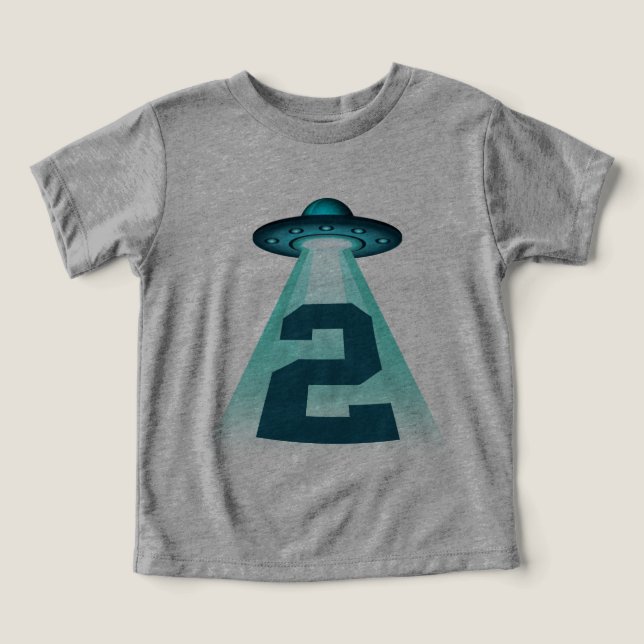 Nummer 2 UFO Alien Thema 2 Jahre Jungen (Design Vorderseite)