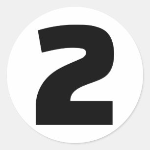 Nummer 2 zwei runder aufkleber