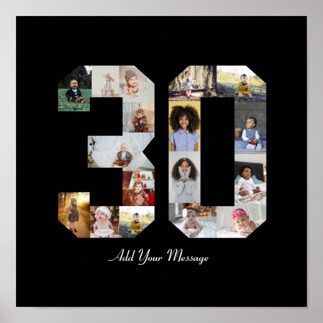Nummer 30 FotoCollage Poster (Vorne)