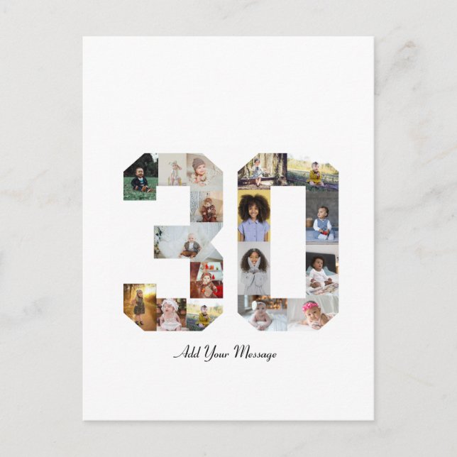 Nummer 30 FotoCollage Postkarte (Vorderseite)