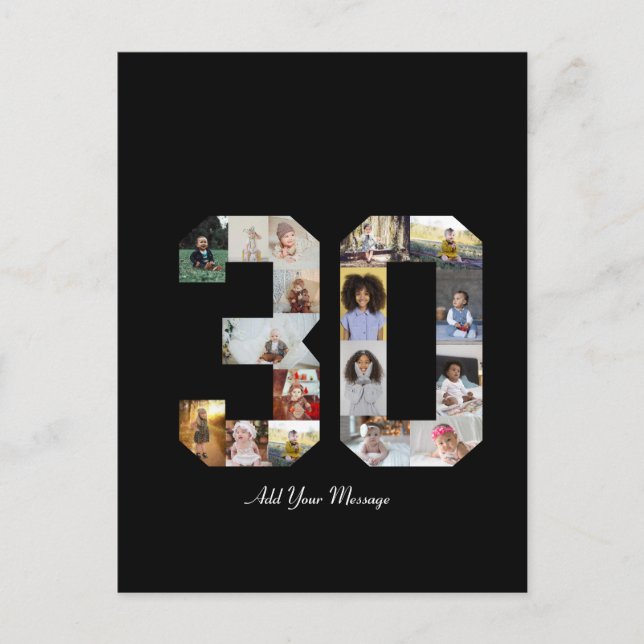 Nummer 30 FotoCollage Postkarte (Vorderseite)